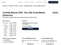 Website Screenshot CoinFlip Bitcoin ATM - Five Star Food Market (Gisborne)