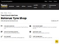 Website Screenshot Tony's Tyre & Auto Care - Rotorua