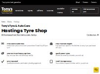 Website Screenshot Tony's Tyre & Auto Care - Hastings