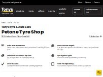 Website Screenshot Tony's Tyre & Auto Care - Petone
