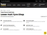 Website Screenshot Tony's Tyre & Auto Care - Lower Hutt