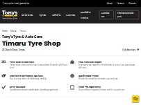 Website Screenshot Tony's Tyre & Auto Care - Timaru