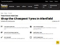 Website Screenshot Tony's Tyre & Auto Care - Glenfield