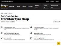 Website Screenshot Tony's Tyre & Auto Care - Frankton
