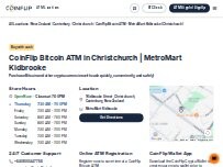 Website Screenshot CoinFlip Bitcoin ATM - MetroMart Kidbrooke (Christchurch)