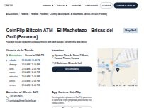 Website Screenshot CoinFlip Bitcoin ATM - El Machetazo - Brisas del Golf (Panama)