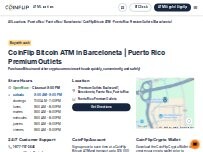 Website Screenshot CoinFlip Bitcoin ATM - Puerto Rico Premium Outlets (Barceloneta)