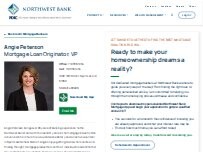 Website Screenshot Angie Peterson - Mortgage Lender - Northwest Bank