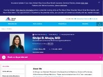 Website Screenshot Shilpi Ahuja, MD