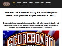 Website Screenshot Scoreboard Screen Printing and Embroidery, LLC