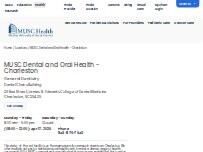 Website Screenshot MUSC Dental and Oral Health - Charleston