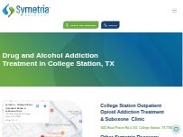 Website Screenshot Symetria - College Station Outpatient Rehab & Suboxone Clinic