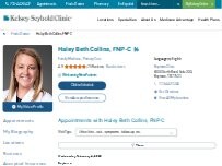 Website Screenshot Haley Beth Collins, FNP-C
