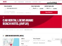 Website Screenshot Avis Car Rental