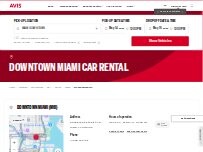 Website Screenshot Avis Car Rental
