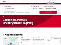 Website Screenshot Avis Car Rental