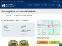 Website Screenshot Blessing Health Center 4800 Maine