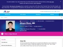 Website Screenshot Alison Chan, MD