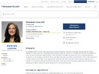 Website Screenshot Elizabeth Cole, MD