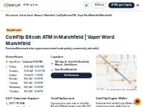 Website Screenshot CoinFlip Bitcoin ATM - Vaper Word Marshfield (Marshfield)
