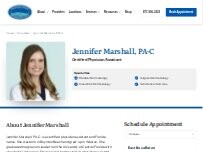 Website Screenshot Jennifer Marshall, PA-C