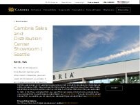 Website Screenshot Cambria Sales and Distribution Center Showroom - Seattle