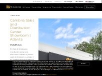 Website Screenshot Cambria Sales and Distribution Center Showroom - Atlanta