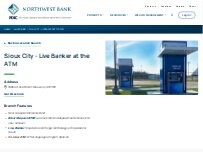 Website Screenshot Northwest Bank - Live Banker at the ATM (Sioux City)