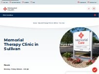 Website Screenshot Memorial Therapy Clinic in Sullivan