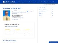 Website Screenshot Matthew J. Riffle, MD