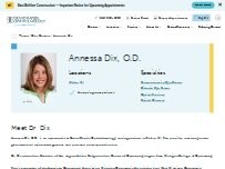 Website Screenshot Annessa Dix, OD