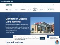 Website Screenshot Gundersen Urgent Care Winona