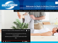 Back in Action Chiropractic website screenshot