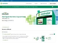Website Screenshot Coinstar Kiosk