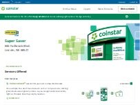 Website Screenshot Coinstar Kiosk