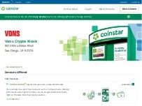 Website Screenshot Coinstar Kiosk
