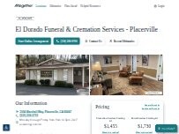 Website Screenshot El Dorado Funeral & Cremation Services - Placerville