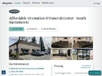 Website Screenshot Affordable Cremation & Funeral Center - South Sacramento