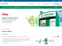 Website Screenshot Coinstar Kiosk - Bitcoin ATM
