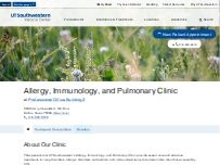 Website Screenshot Allergy, Immunology and Pulmonary Clinic - UT Southwestern