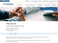 Website Screenshot Pain Cancer Clinic - UTSW Simmons Cancer Center