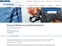 Website Screenshot UT Southwestern Physical Medicine and Rehabilitation