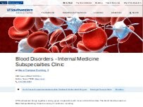 Website Screenshot Blood Disorders - Internal Medicine Subspecialties Clinic - UT Southwestern