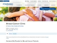 Website Screenshot Breast Cancer Clinic - UTSW Simmons Cancer Center