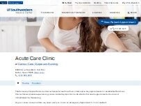 Website Screenshot Acute Cancer Care Clinic - UTSW Simmons Cancer Center