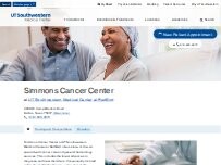 Website Screenshot Simmons Cancer Center at UT Southwestern RedBird