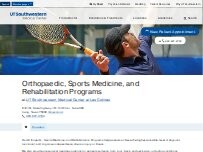 Website Screenshot Orthopaedic, Sports Medicine & Rehabilitation - UT Southwestern Las Colinas