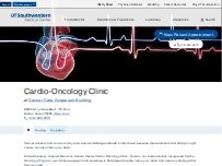 Website Screenshot Cardio Oncology Clinic - UTSW Simmons Cancer Center