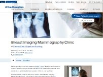 Website Screenshot Breast Imaging Mammography Clinic - UT Southwestern