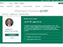 Website Screenshot John B. Lackovic - Wilmington Advisors @ M&T